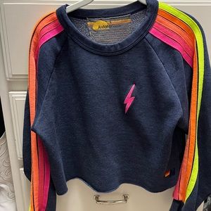 Aviator Nation crewneck cropped sweatshirt.